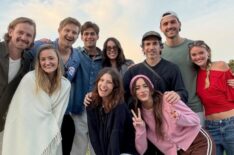 Josh Pence, AJ Michalka, Alexander Ludwig, Caleb Jonte Edwards, Lauren Ludwig, Ari Graynor, Chloe Bennet, Chris Messina, Charlie Hall, and Marissa Long behind the scenes of 'The White Lotus' Season 4