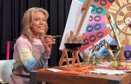 Vanna White painting in a video with "Celebrity Wheel of Fortune" star Action Bronson