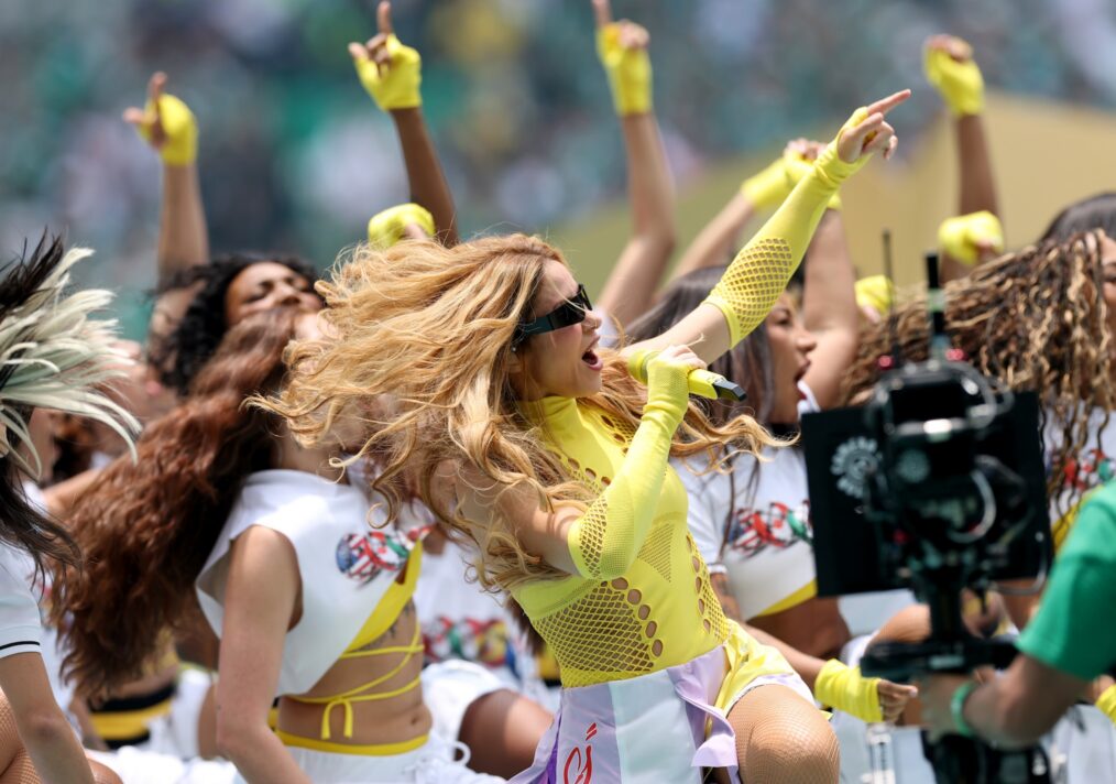 MEXICO CITY, MEXICO - JUNE 11: Shakira performs during the Opening Ceremony before the FIFA World Cup 2026 Group A match between Mexico and South Africa at Mexico City Stadium on June 11, 2026 in Mexico City, Mexico. (Photo by Carl Recine/Getty Images)