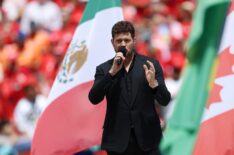 TORONTO, ONTARIO - JUNE 12: Michael Buble performs during the Parade of Nations before the FIFA World Cup 2026 Group B match between Canada and Bosnia and Herzegovina at Toronto Stadium on June 12, 2026 in Toronto, Ontario. (Photo by Charlotte Wilson/Getty Images)