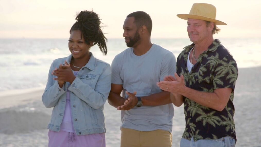 Ashley Basnight, Steve Lewis, and Ty Pennington, 'Battle on the Beach' Season 3, Episode 6, HGTV, 2023.