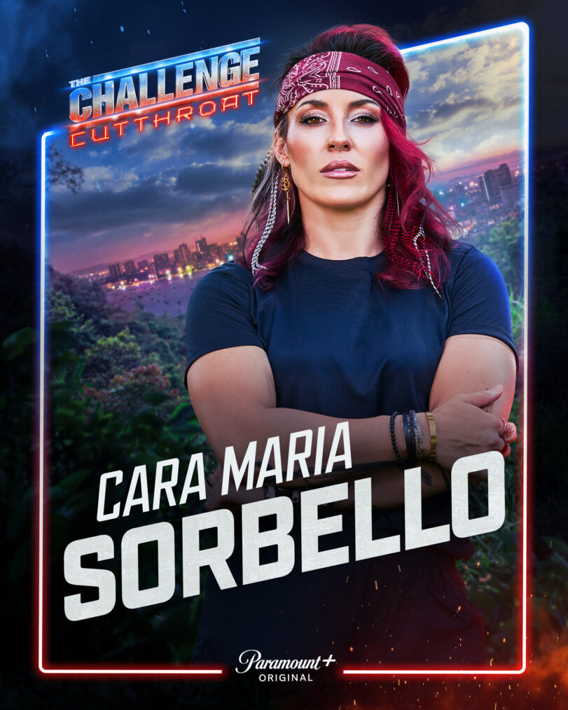 Key Art for The Challenge, Season 42, featuring Cara Maria Sorbello, streaming on Paramount+ 2026. Photo credit: Jonne Roriz/Paramount+