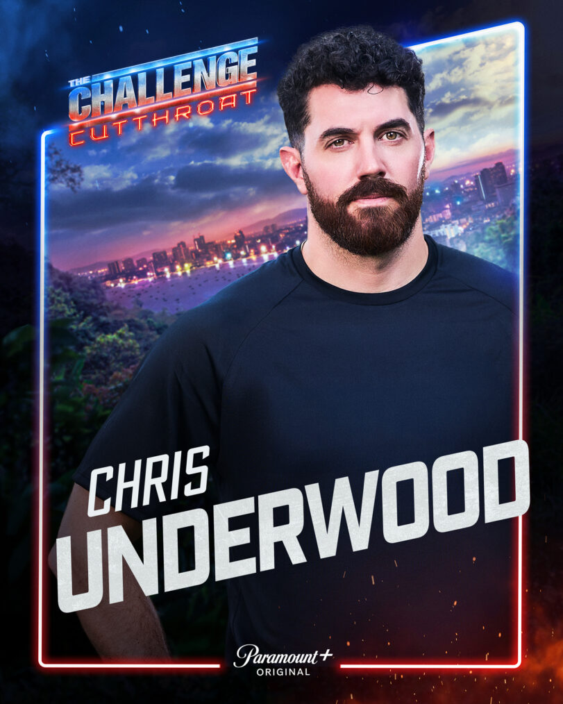 Key Art for The Challenge, Season 42, featuring Chris Underwood, streaming on Paramount+ 2026. Photo credit: Jonne Roriz/Paramount+