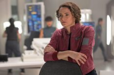 Christie Burke as Sharon Garnet, 'The Ark,' Season 3, Episode 1, Syfy, premieres July 29, 2026.