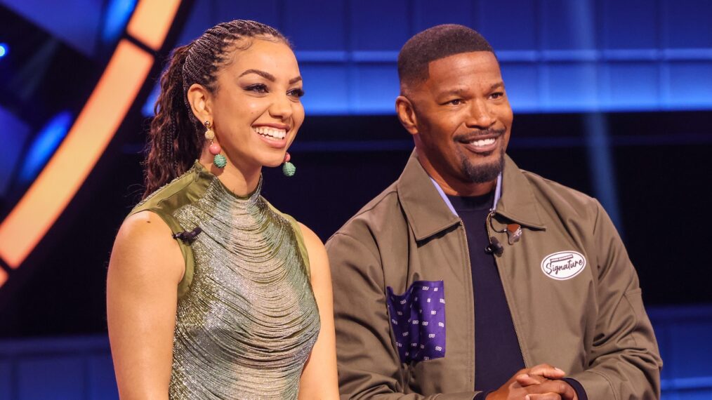 Corinne Foxx and Jamie Foxx on Season 8, Episode 1, of 'Beat Shazam,' Fox, premieres July 28, 2026.
