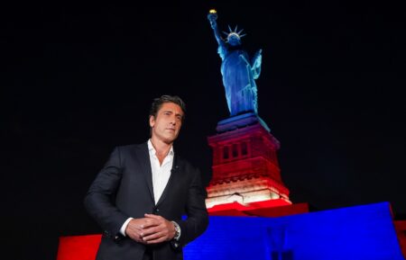 David Muir interviews Brandi Carlile on Liberty Island in New York, 'Disney Celebrates America,' July 29, 2026.