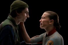 STRANGER THINGS: SEASON 5. (L to R) Finn Wolfhard as Mike Wheeler and Millie Bobby Brown as Eleven in Stranger Things: Season 5. Cr. COURTESY OF NETFLIX © 2025
