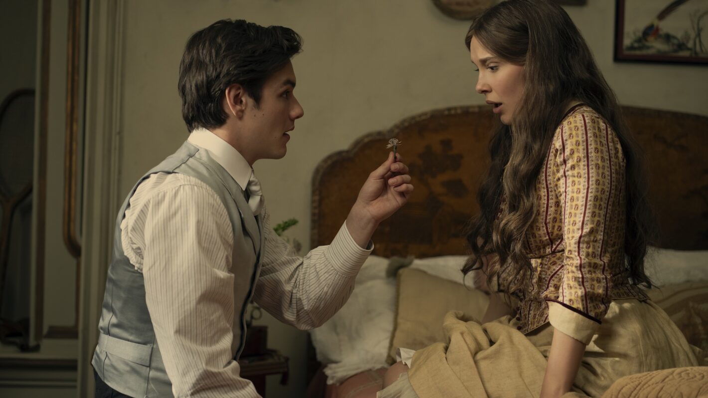 Enola Holmes 3. (L to R) Louis Partridge as Tewkesbury and Millie Bobby Brown as Enola Holmes in Enola Holmes 3. Cr. John Wilson/Netflix ©2026