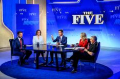 Hosts Jessica Tarlov, Jesse Watters, Dana Perino and Greg Gutfeld with Vice President of the United States JD Vance discusses new his book 'Communion: Finding My Way Back to Faith' as he visits 'The Five' at Fox News Channel Studios on June 16, 2026 in New York City.