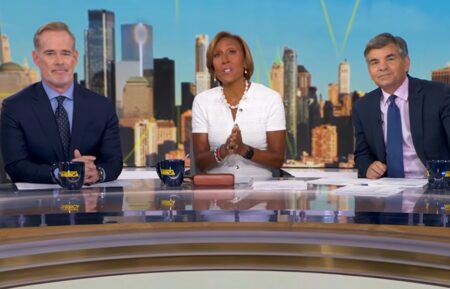 Joe Buck, Robin Roberts, and George Stephanopoulos on the July 28, 2026, episode of ABC's 'Good Morning America.'