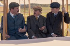 Jon Hamm, Larry David, and Sean Hayes in Season 1, Episode 3, of HBO's 'Life, Larry, and the Pursuit of Unhappiness,' premieres July 10, 2026.