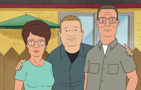 KING OF THE HILL, from left: Peggy Hill (voice: Kathy Najimy), Bobby Hill (voice: Pamela Adlon), Hank Hill (voice: Mike Judge) (Season 14, aired Aug. 4, 2025). photo: Disney/Mike Judge / ©Hulu/Disney / Courtesy of Everett Collection