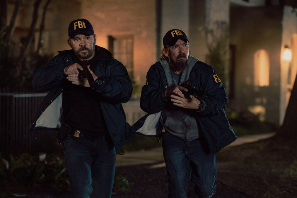 L-R: Austin Hébert as Randy and James Jordan as Two Cups in Lioness, episode 2, season 3, streaming on Paramount+, 2026. Photo Credit: Ryan Green/Paramount+.