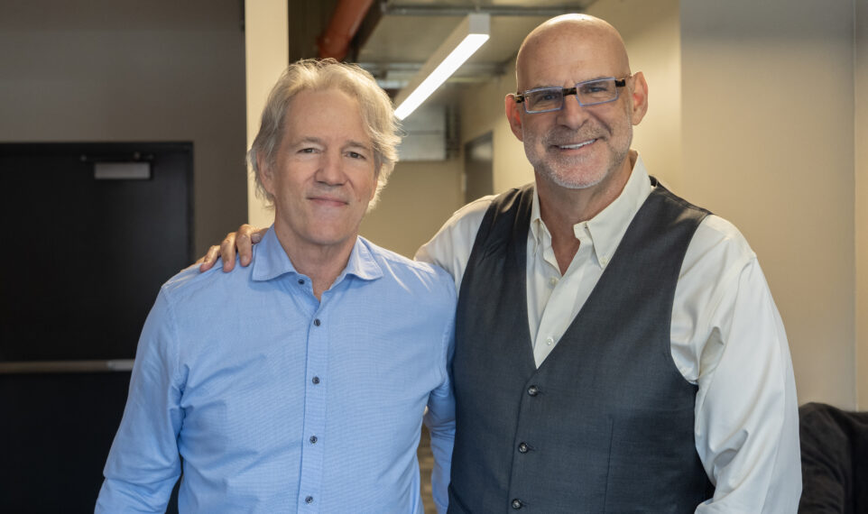 MYRON BOLITAR. (L to R) Showrunner/Executive Producer David E. Kelley and Executive Producer Harlan Coben at the first table read for Myron Bolitar. Cr. Michele K. Short/Netflix© 2026