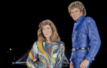 KNIGHT RIDER, Patricia McPherson, David Hasselhoff, 1982-86. ph: Jim Shea / TV Guide / ©NBC / Courtesy Everett Collection