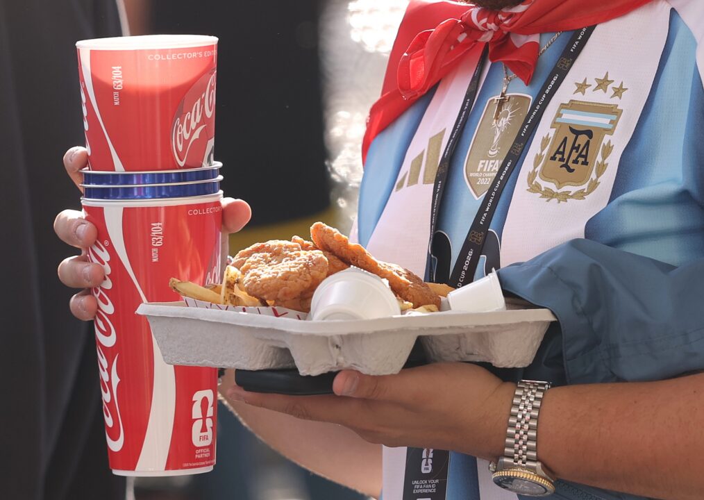 SEATTLE, WASHINGTON - JUNE 26: Coca Cola products pictured during the FIFA World Cup 2026 Group G match between Egypt and IR Iran at Seattle Stadium on June 26, 2026 in Seattle, Washington. (Photo by Stu Forster/Getty Images)