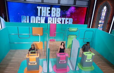 "Season 28 - 1st Live Eviction" -- Coverage of the CBS Original Series Big Brother, scheduled to air on the CBS Television Network and streaming on Paramount+. Pictured: Taylor Brown, Ashley Trail and Yash Patel