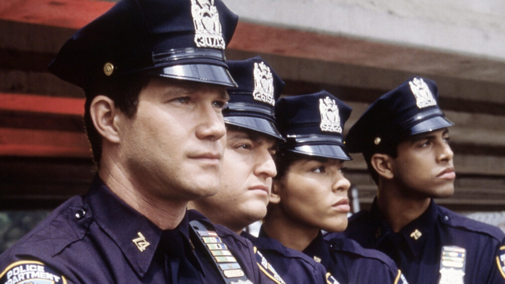 Dylan Walsh, Michael Deluise, Klea Scott, and Adam Rodriguez of 'Brooklyn South'