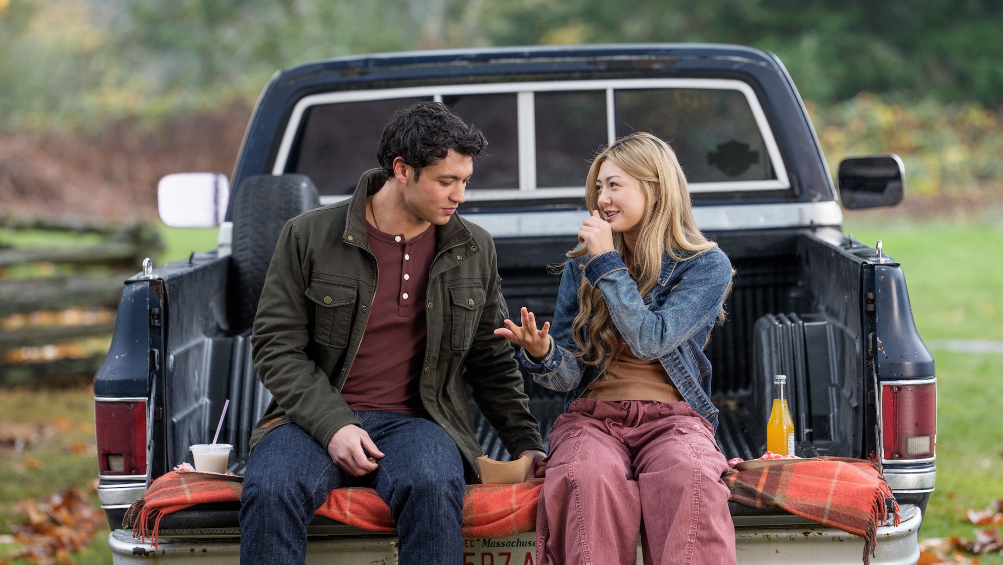 Crew Girl S1. (L to R) Kyle Clark as Cam Dillinger and Miku Martineau as Teagan Tao in Episode 5 of Crew Girl S1.
