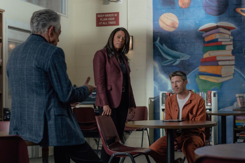 Joe Mantegna as David Rossi, Aisha Tyler as Dr. Tara Lewis and Zach Gilford as Elias Voit — 'Criminal Minds: Evolution' Season 19 Episode 5