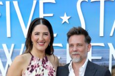 D'Arcy Carden and Jason Carden attend the Los Angeles Photo Call for Peacock's 'The Five Star Weekend' at Billy Wilder Theater at The Hammer Museum on July 08, 2026 in Los Angeles, California.