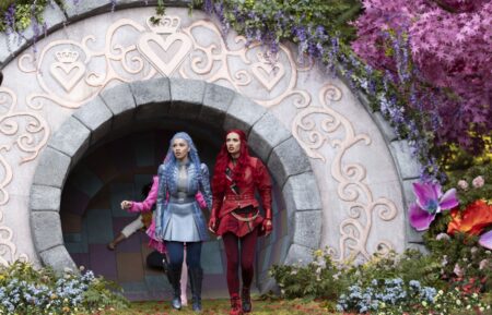 Malia Baker and Kylie Cantrall in 'Descendants: Wicked Wonderland.'