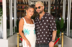 Daniella Karagach and Pasha Pashkov celebrate the opening of Sulta Rosa Coffee & Desserts on July 07, 2026 in Miami Beach, Florida