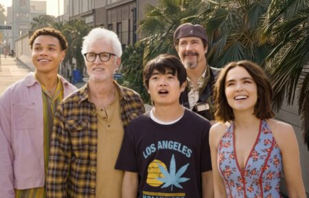 Miles Gutierrez-Riley, John Slattery, Ben Wang, Ken Marino, and Zoey Deutch in 'Gail Daughtry and the Celebrity Sex Pass'