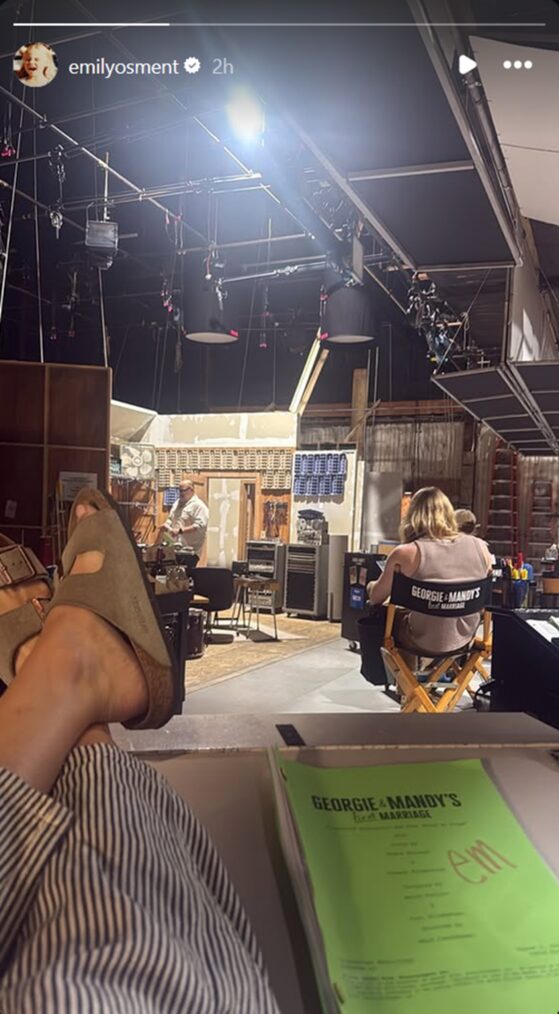 Emily Osment behind the scenes of 'Georgie & Mandy's First Marriage' Season 3