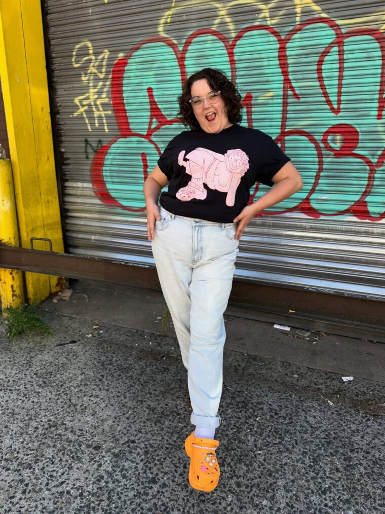 Grace Reiter poses with her new merchandise line.