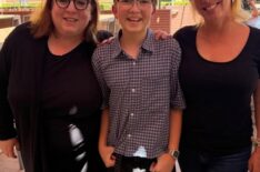 Nora Zuckerman, Matthew Lamb, and Lilla Zuckerman behind the scenes of 'High Potential' Season 3