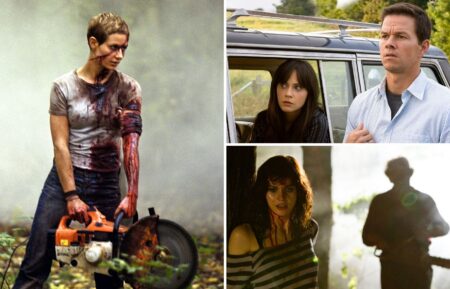 Cécile de France as Marie in 'High Tension,' Zooey Deschanel as Alma and Mark Wahlberg as Elliot in 'The Happening,' and Alexanda Daddario as Heather in 'Texas Chainsaw 3D'