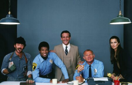 HILL STREET BLUES, from left: Bruce Weitz, Michael Warren, Daniel J. Travanti, Michael Conrad, Veronica Hamel, (Season 1), 1981-87.