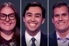 'Jeopardy!' contestants (from left) Molly Rakes, Caleb Groen, and Mike Neighbors, on July 13, 2026