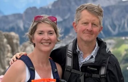Ken Jennings and his wife, Mindy, in Italy, in July 2026