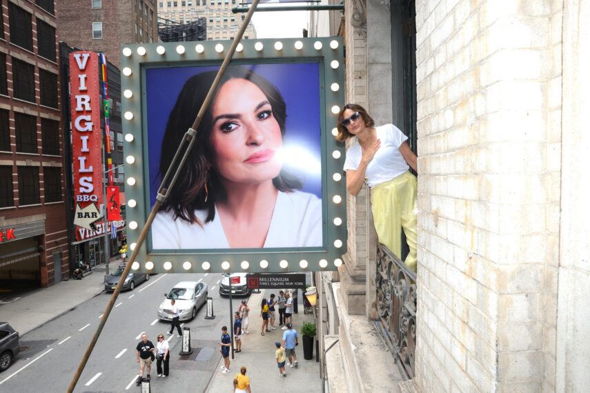 Mariska Hargitay poses at her final performance of "Every Brilliant Thing" at the Hudson Theatre on July 05, 2026 in New York City