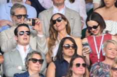 Judd Apatow, Leslie Mann and Maude Apatow attend day one of the 2026 Wimbledon Tennis Championships at the All England Lawn Tennis and Croquet Club on June 29, 2026