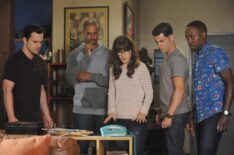 Jake Johnson, Damon Wayans Jr., Zooey Deschanel, Max Greenfield, and Lamorne Morris in 'New Girl'