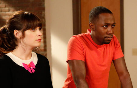 Zooey Deschanel as Jessica and Lamorne Morris as Winston in 'New Girl'