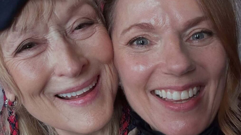 Meryl Streep and Geri Halliwell behind the scenes of 'Only Murders in the Building' Season 6