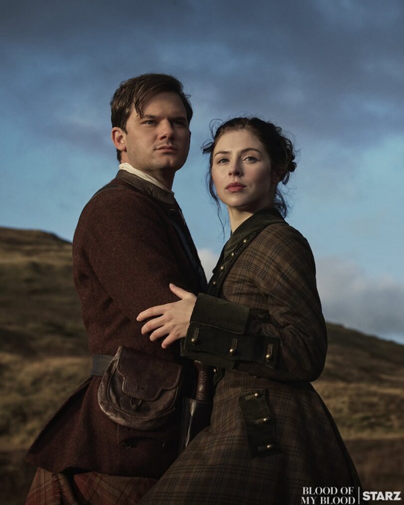 Jeremy Irvine and Hermione Corfield in 'Outlander: Blood of My Blood' Season 2