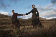 Jeremy Irvine and Hermione Corfield in 'Outlander: Blood of My Blood'