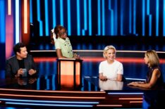 PASSWORD -- Episode 307 -- Pictured: (l-r) Jimmy Fallon, Keke Palmer, Dorinda Medley, a contestant