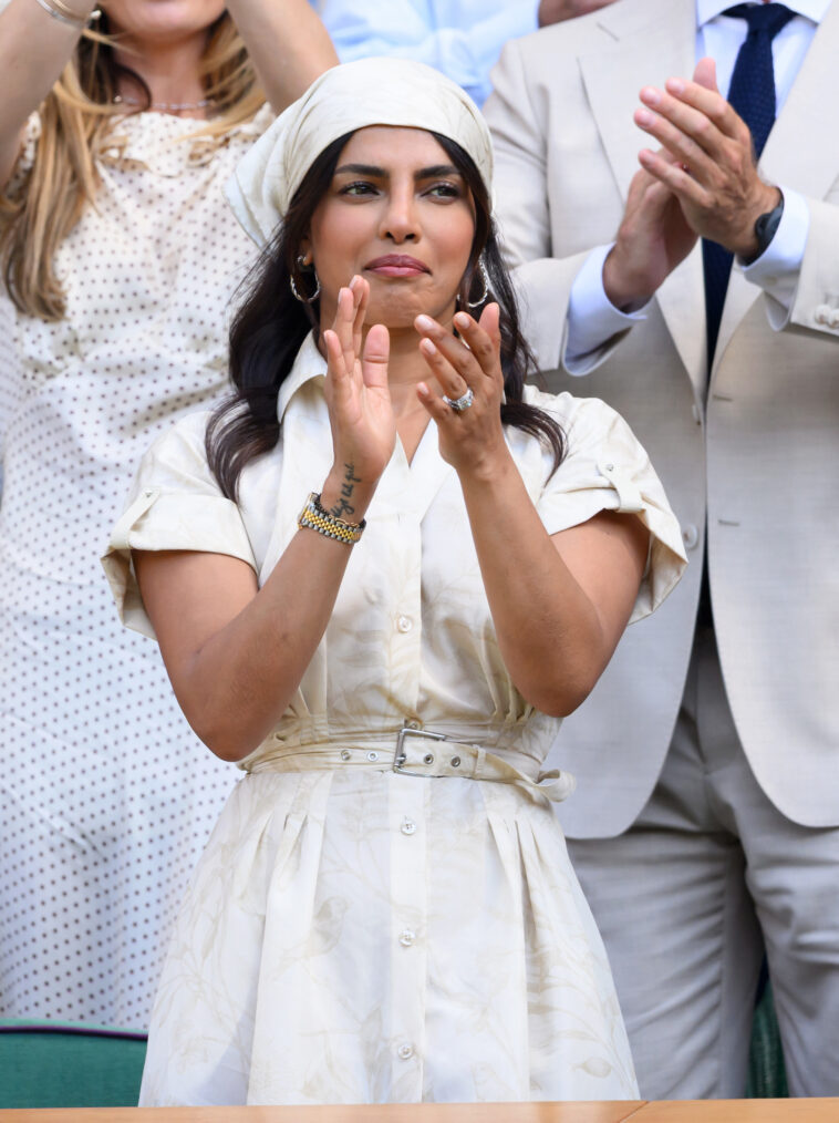 Priyanka Chopra Jonas attends day eleven of the 2026 Wimbledon Tennis Championships at All England Lawn Tennis and Croquet Club on July 09, 2026