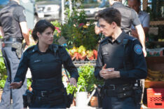 Missy Peregrym as Andy McNally and Gregory Smith as Dov Epstein in 'Rookie Blue'