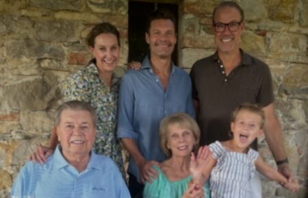 Ryan Seacrest with his family during a celebration