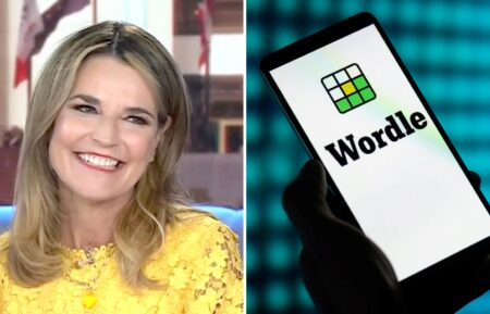 (left) Savannah Guthrie on "Today," (right) The Wordle game