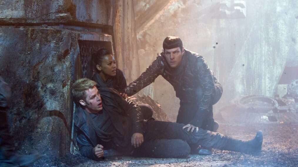 Chris Pine, Zoe Saldana and Zachary Quinto for 'Stark Trek Into Darkness'