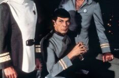 William Shatner, Leonard Nimoy, and DeForest Kelley in 'Star Trek: The Motion Picture'