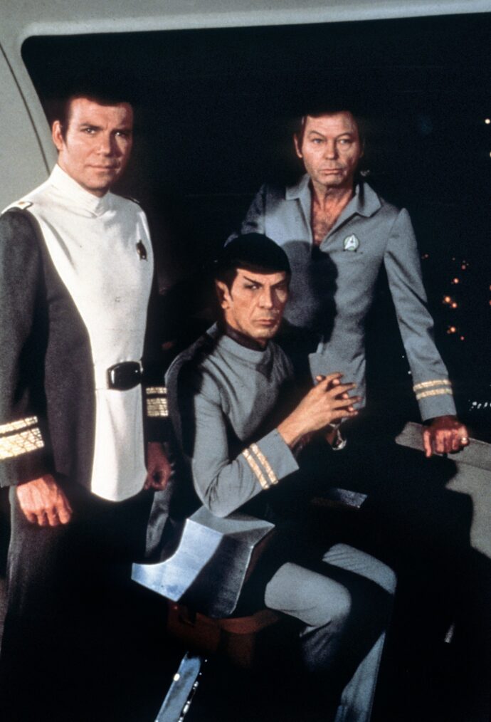 William Shatner, Leonard Nimoy, and DeForest Kelley in 'Star Trek: The Motion Picture'